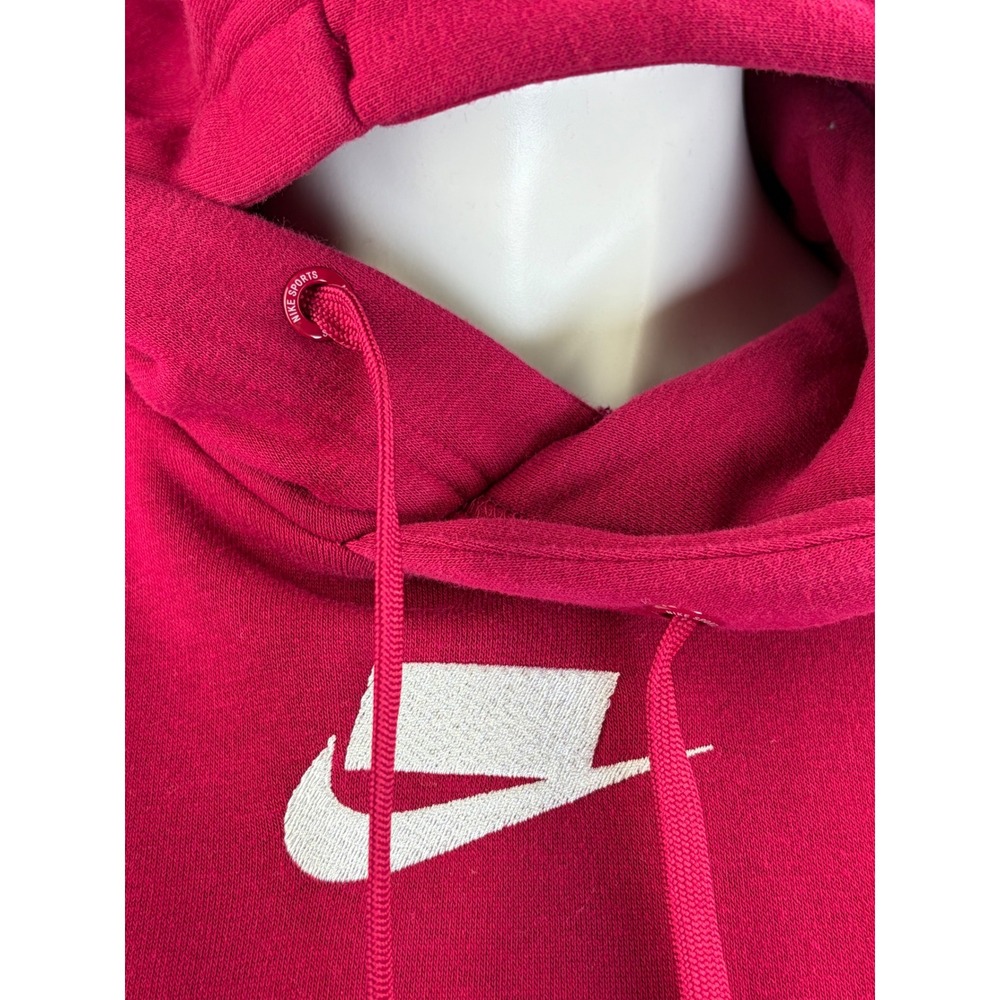 Nike Sportswear NSW Quilted Mixed Media Hoodie Berry Pink Embroidered Logo Small - Picture 7 of 11